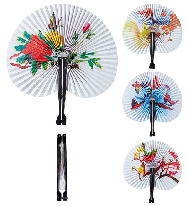 Orientalischer Papierfächer 23 cm in zwei Farben für Fasnacht und Karneval