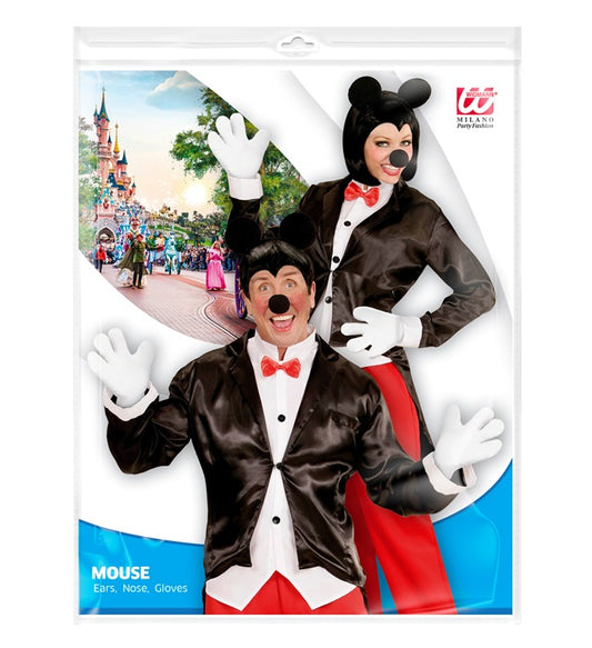 "MÄUSCHEN" Dress- Up- Set (Ohren, Hut, Nase, Handschuhe) Diverse Farben