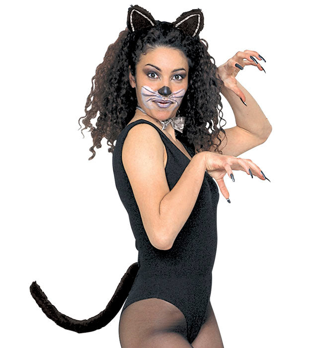 Kätzchen Dress-Up Set mit Ohren, Fliege und Schwanz für Fasnacht