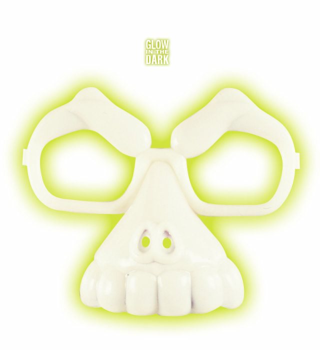Leuchtende Totenkopf-Brille im Dunkeln für Fasnacht und Halloween