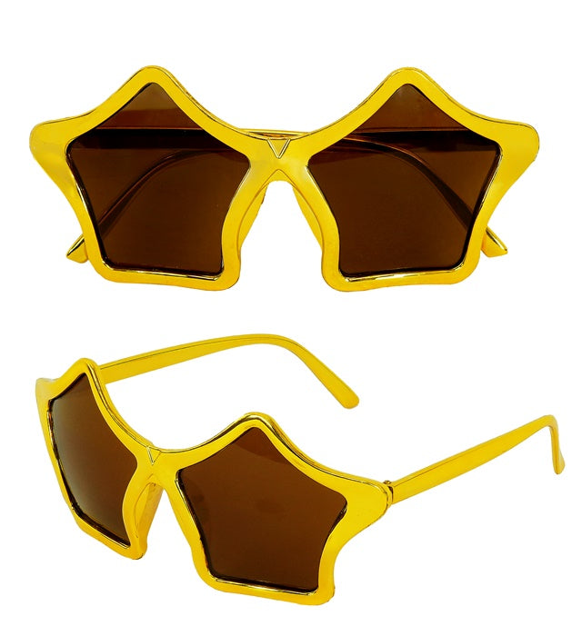 Goldene Sternenbrille mit funkelndem Sternen-Design