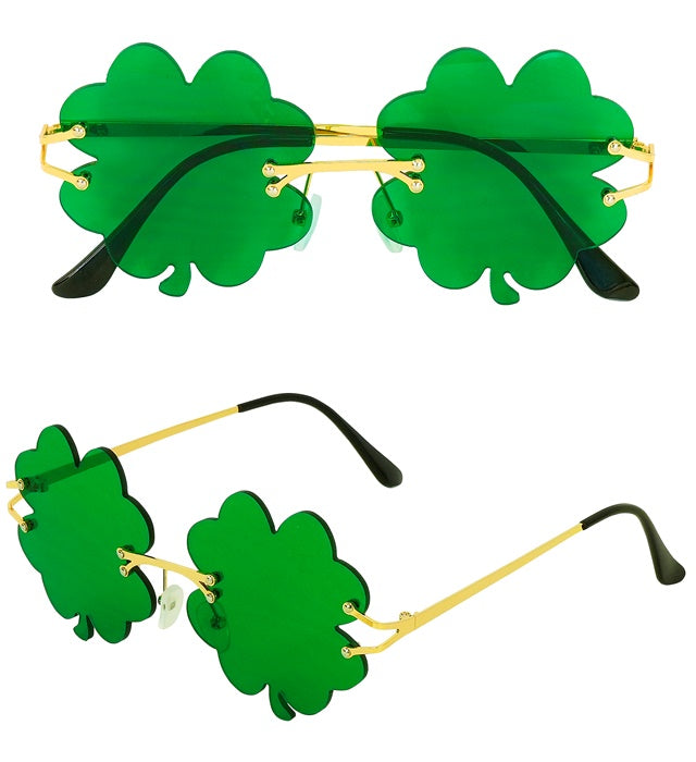 Grüne Kleeblatt-Brille als Fasnachts- und Karneval-Accessoire