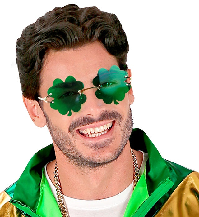 Grüne Kleeblatt-Brille als Fasnachts- und Karneval-Accessoire
