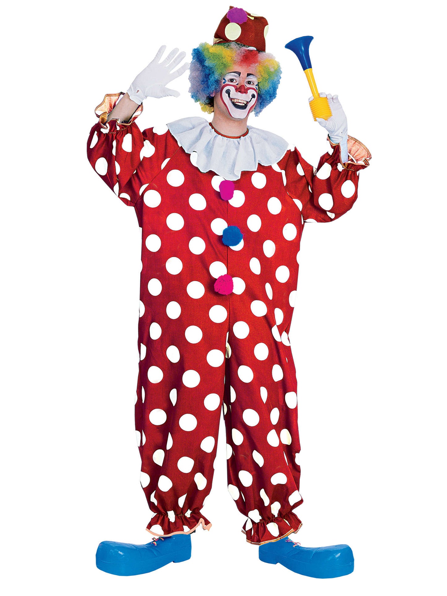Rubies Dotted Clown-Kostüm für Herren mit Overall und Hut