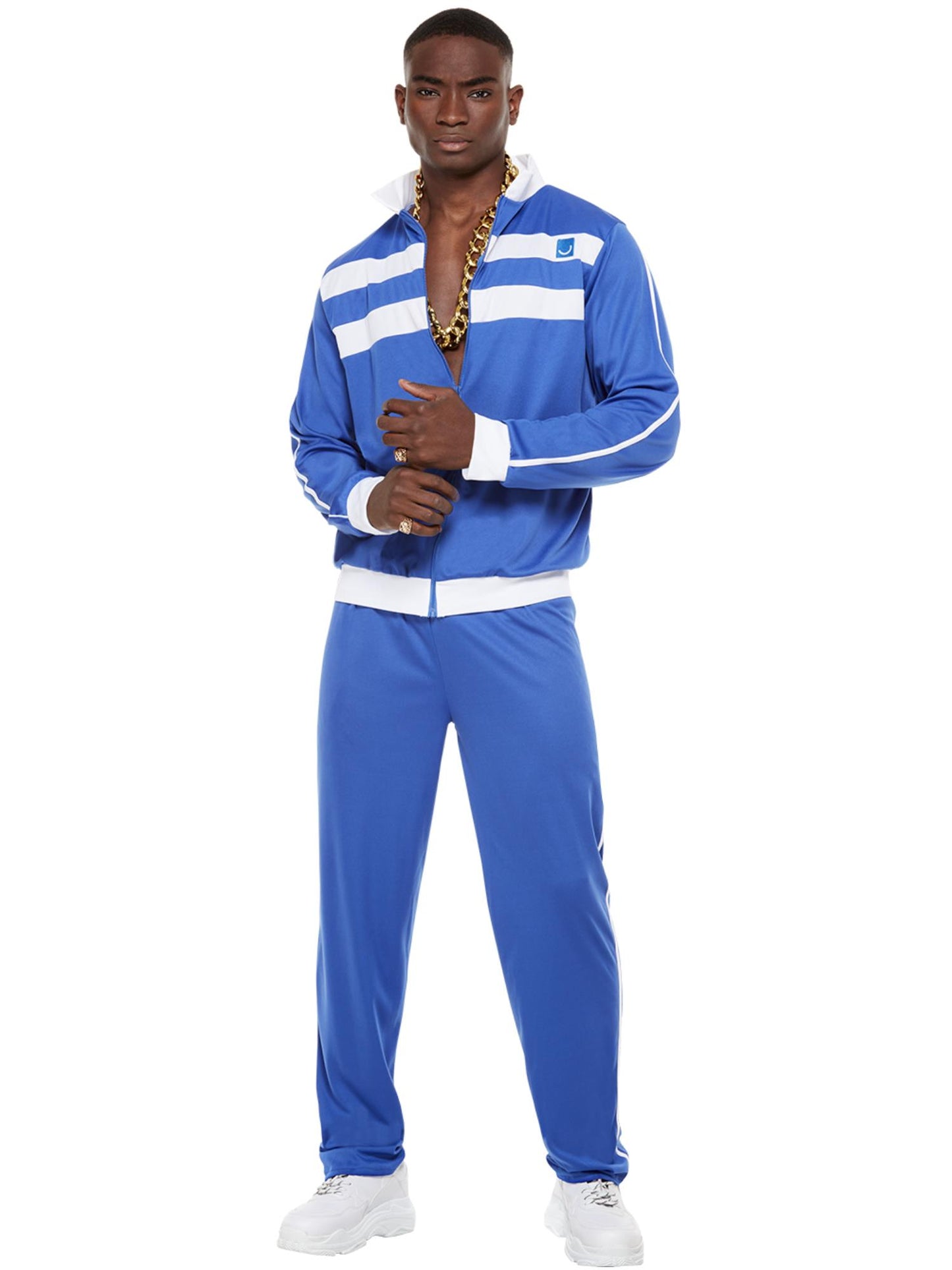 Smiffys 1980s Scouser Trainingsanzug Blau für Unisex