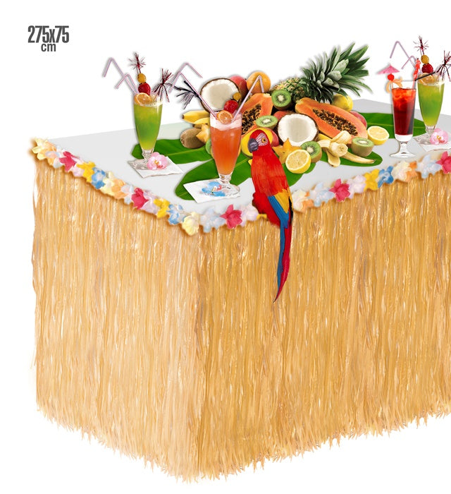 "TROPISCHE TISCHDEKORATION MIT BLUMEN" 275x75 cm Beige / Hautfarbe