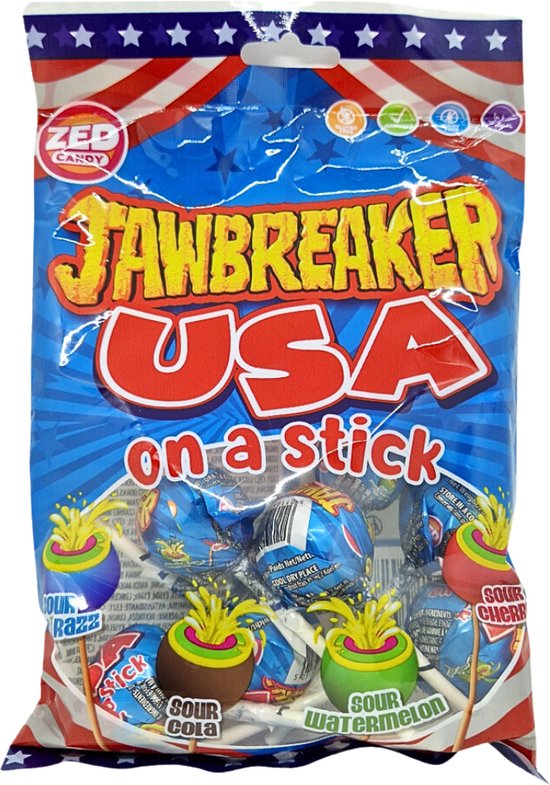 ZED Candy Jawbreaker USA am Stiel 160g – Detailansicht