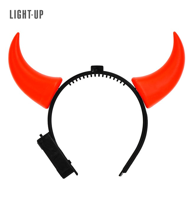 Leuchtende Teufelshörner mit rotem Licht als Halloween- und Fasnachtsaccessoire