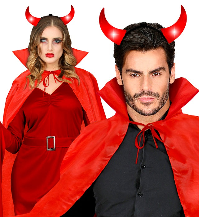 Leuchtende Teufelshörner mit rotem Licht als Halloween- und Fasnachtsaccessoire