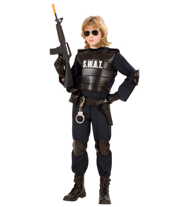 Agent S.W.A.T Kostüm mit kugelsicherer Weste, Gürtel, Knieschonern und Maske