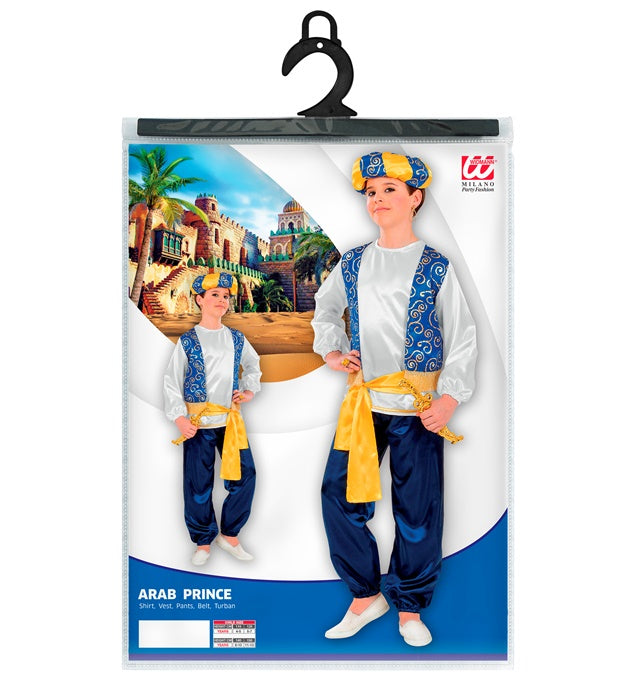 Arabischer Prinz Kostüm mit Hemd, Weste, Hose, Gürtel und Turban für Fasnacht