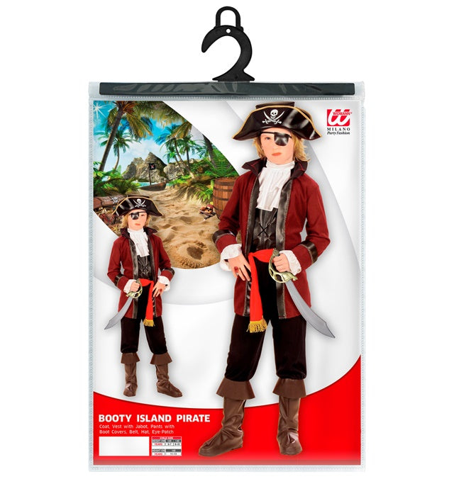 Piratenkostüm mit Mantel, Jabot, Hose, Hut und Augenklappe für Fasnacht