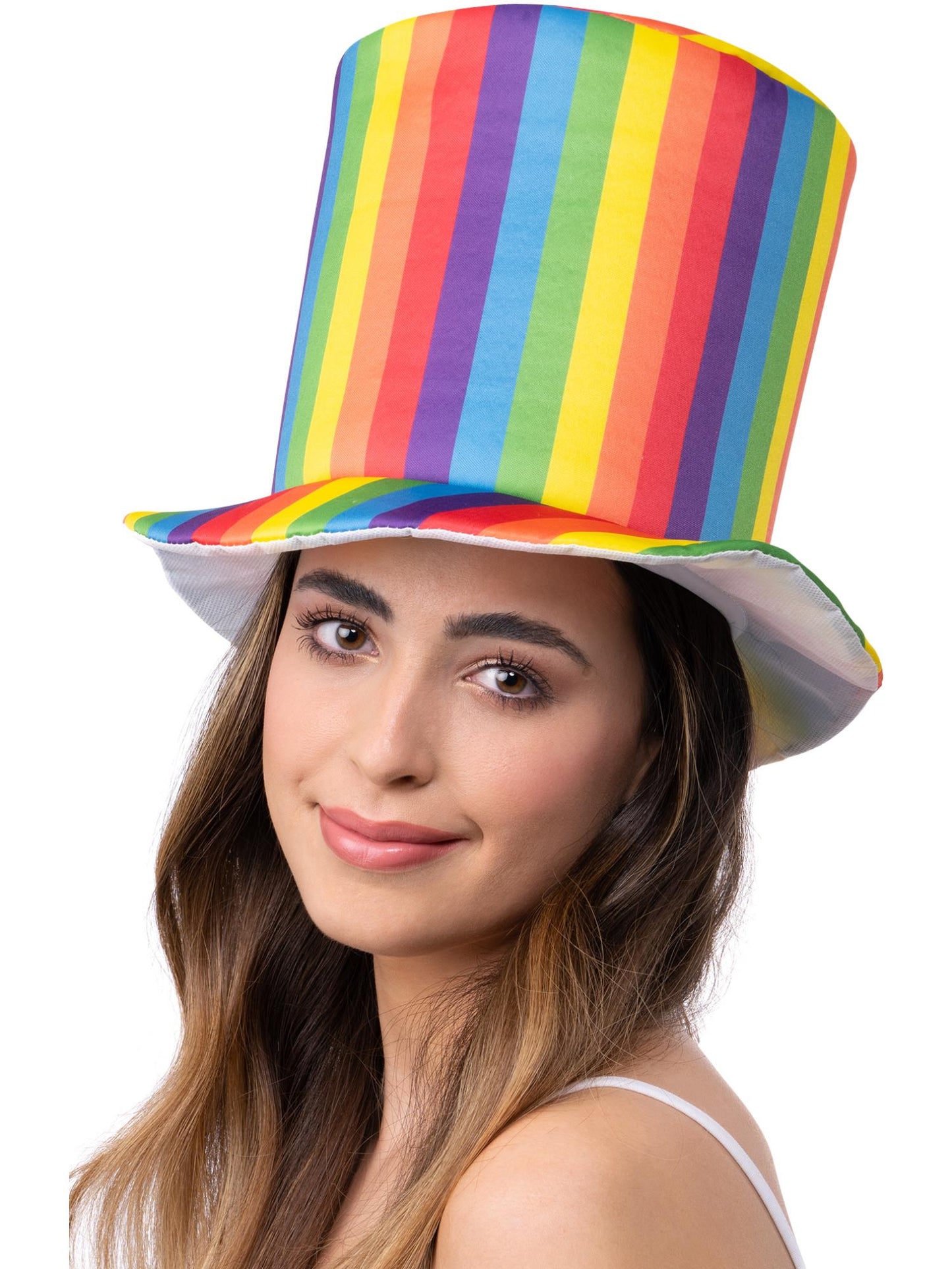 Smiffys Deluxe Pride Rainbow Stripe Top Hat für Unisex