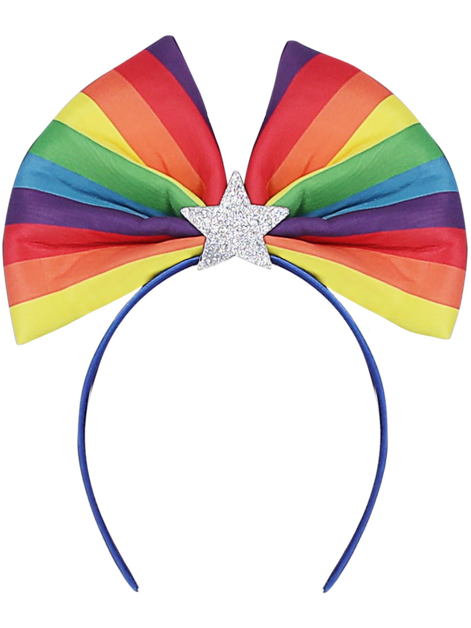 Smiffys Regenbogen-Haarreif mit Schleife für Damen