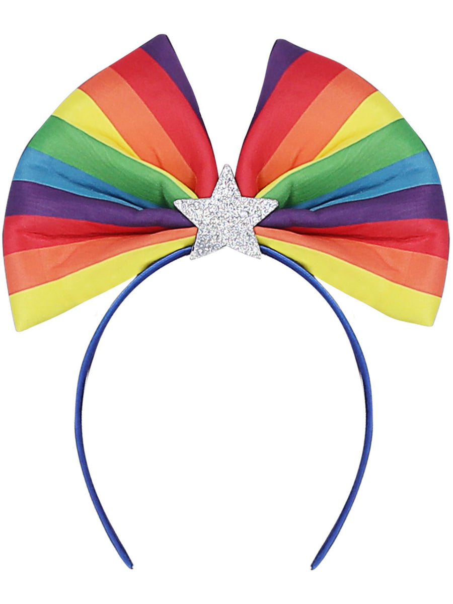 Smiffys Regenbogen-Haarreif mit Schleife für Damen