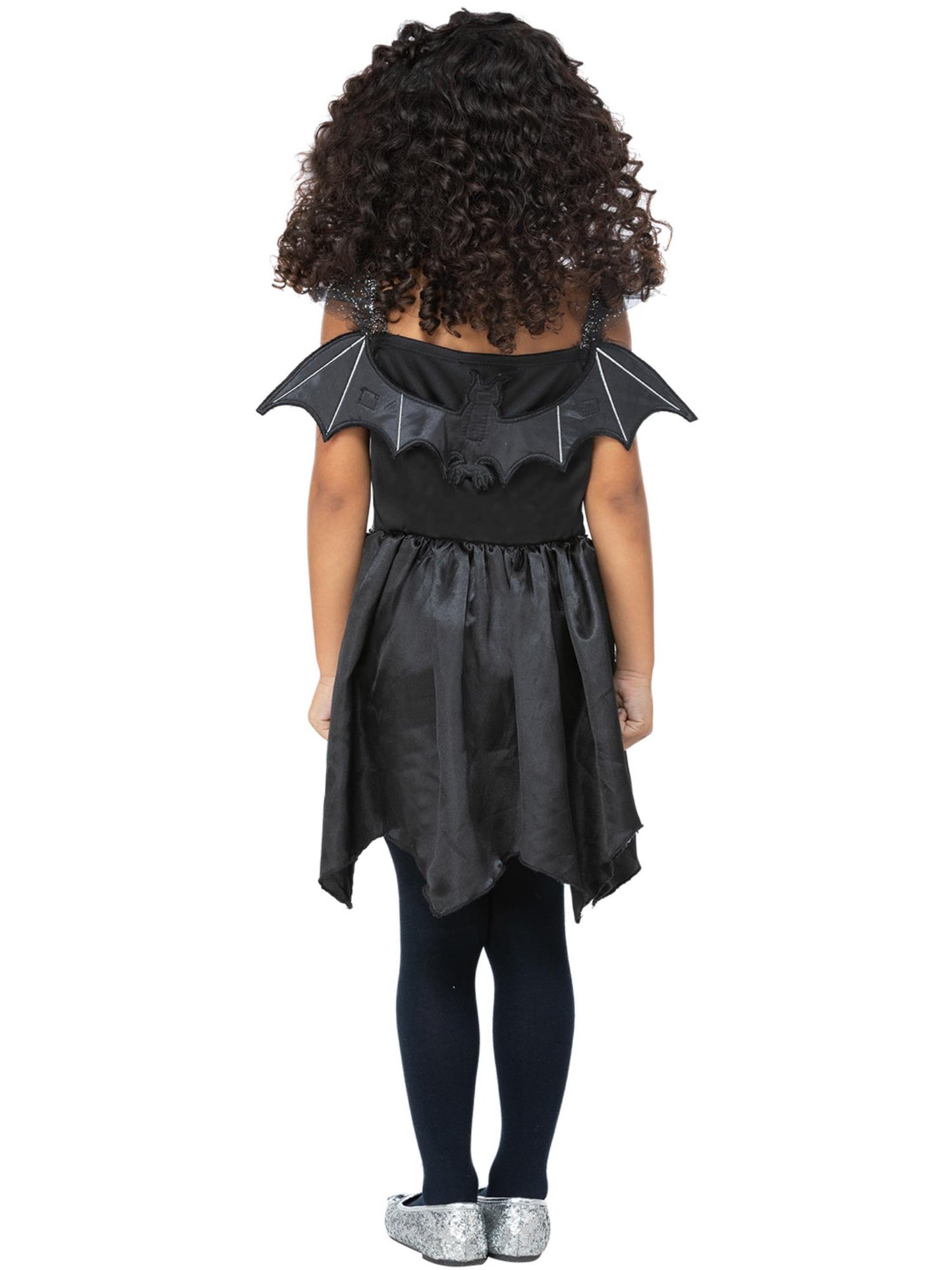 Smiffys Dark Bat Fairy Kostüm für Mädchen in Schwarz mit Kleid, Flügeln und Augenmaske – Detailansicht