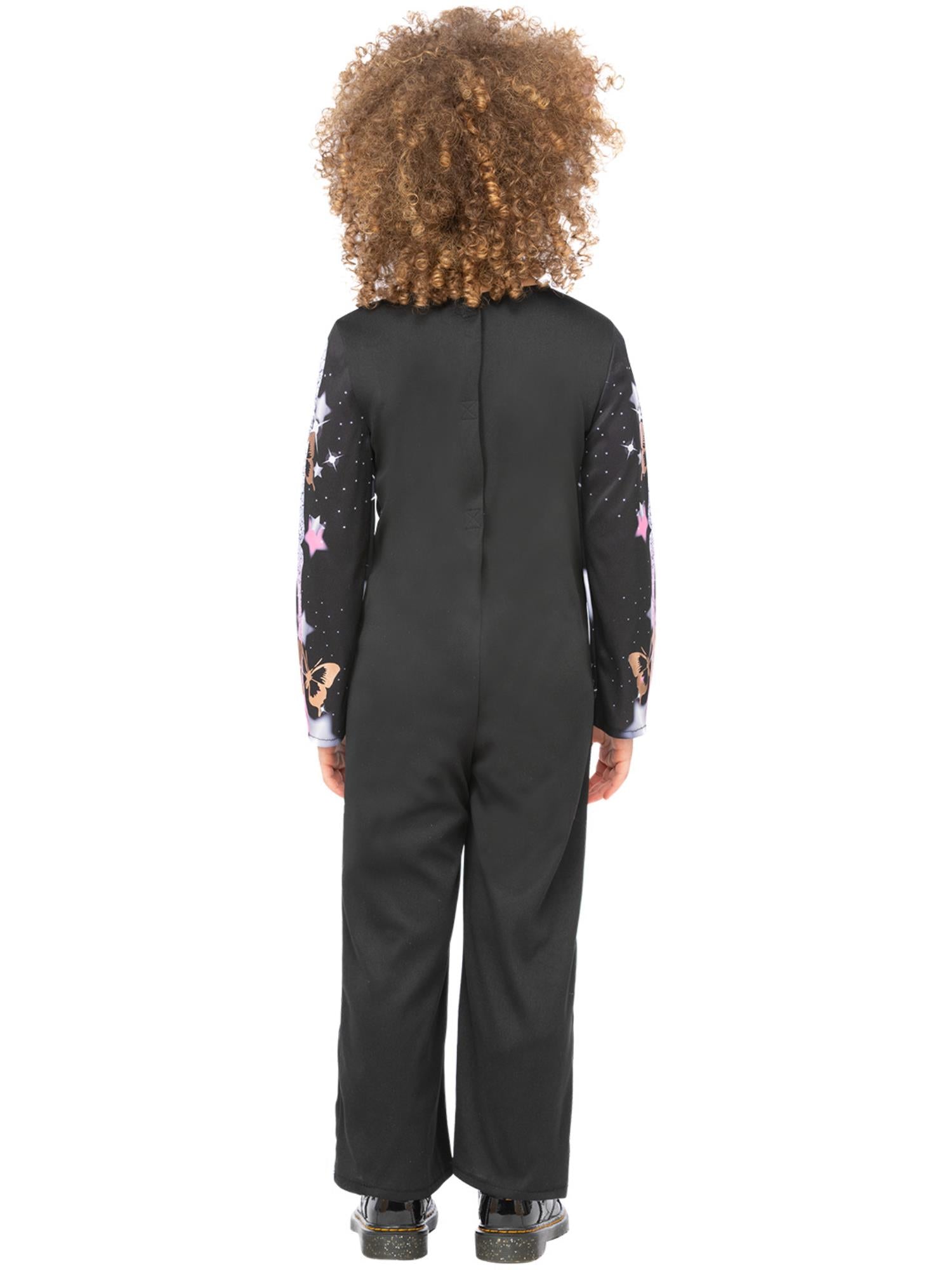 Smiffys Skeleton Rose Gold Sparkle Kostüm für Mädchen mit Onesie und Glitter-Filzmaske – Detailansicht