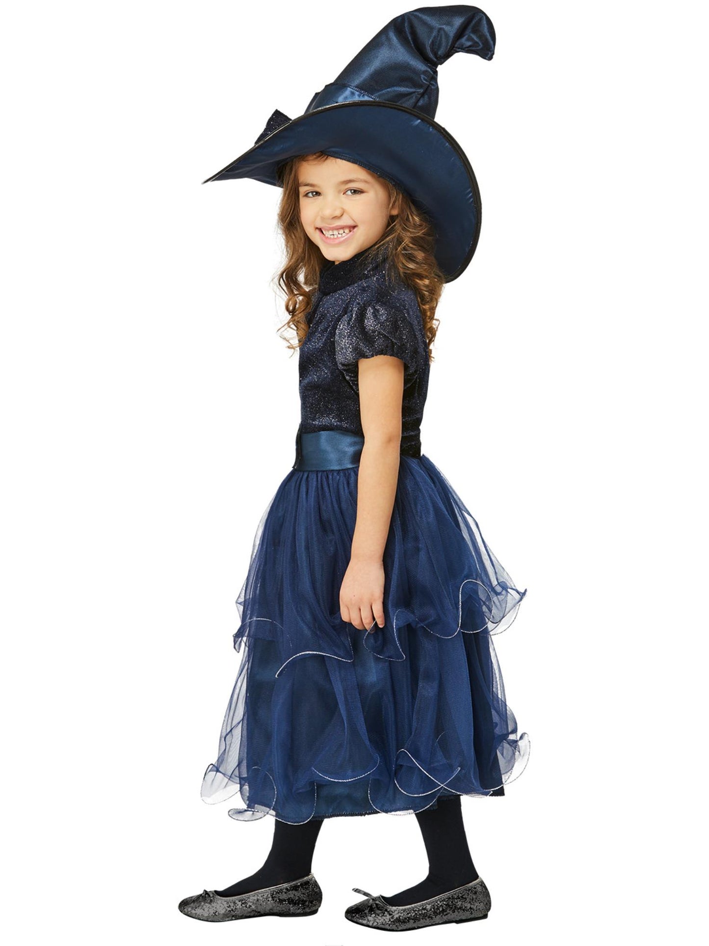 Smiffys Deluxe Midnight Witch Costume, Blue CS für Mädchen