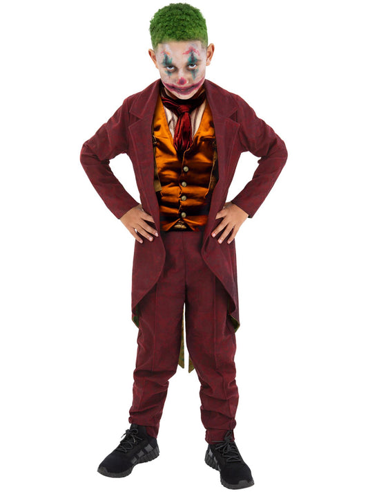 Smiffys Clown Modern Trickster Kostüm für Jungen in Grün – Produktansicht