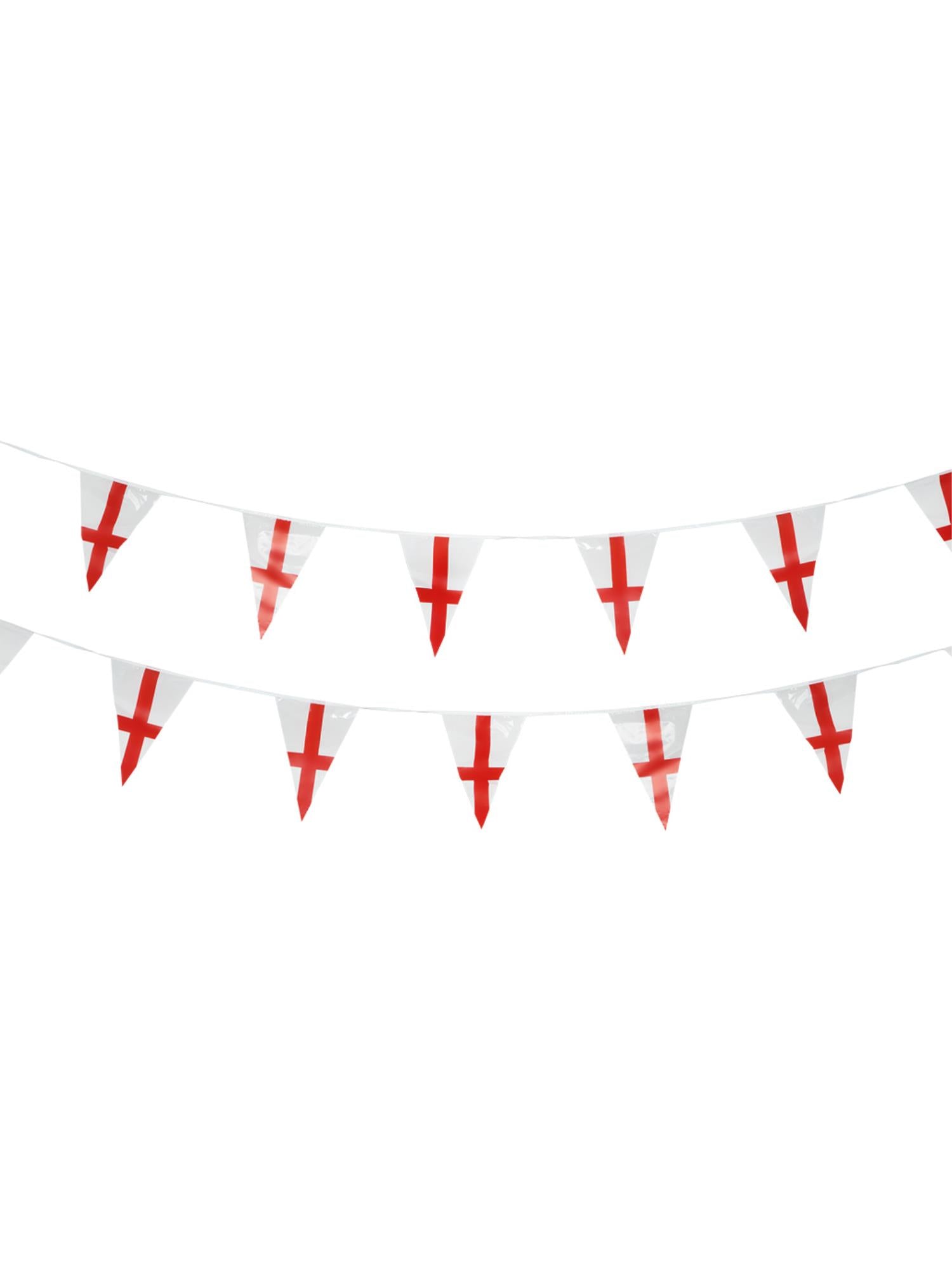 Smiffys England-Flaggen-Girlande aus Kunststoff, 10 m