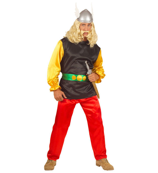 Gallier-Kostüm aus Oberteil, Hose und Gürtel für Fasnacht und Karneval