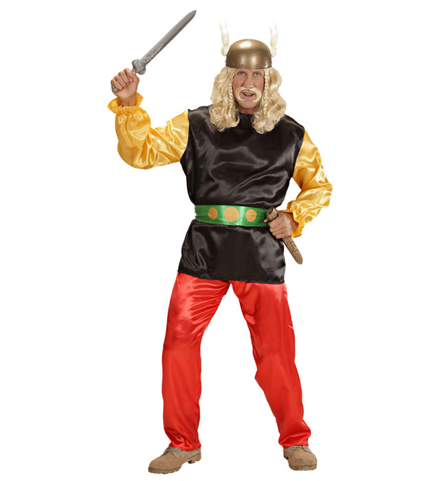 Gallier-Kostüm aus Oberteil, Hose und Gürtel für Fasnacht und Karneval