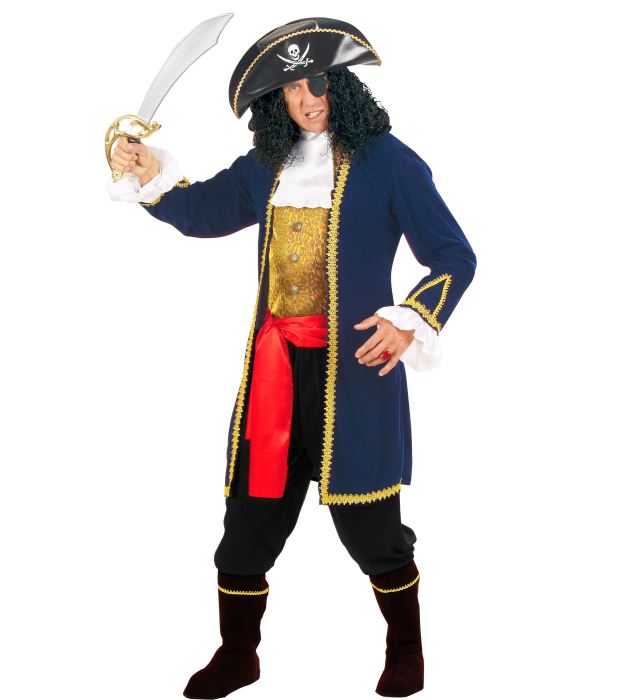 Piratenkostüm der 7 Meere mit Hut, Augenklappe und kompletter Ausstattung