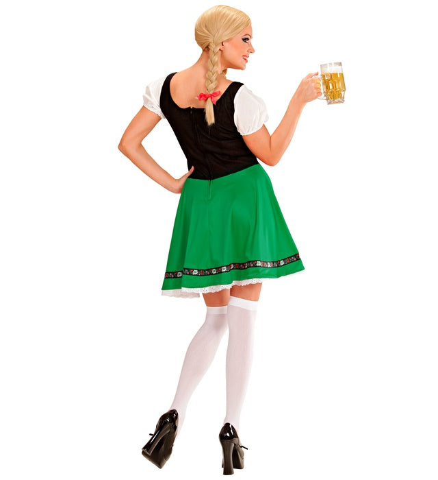 Traditionelles bayerisches Kleid in Blau-Weiß für Fasnacht und Mottoparty