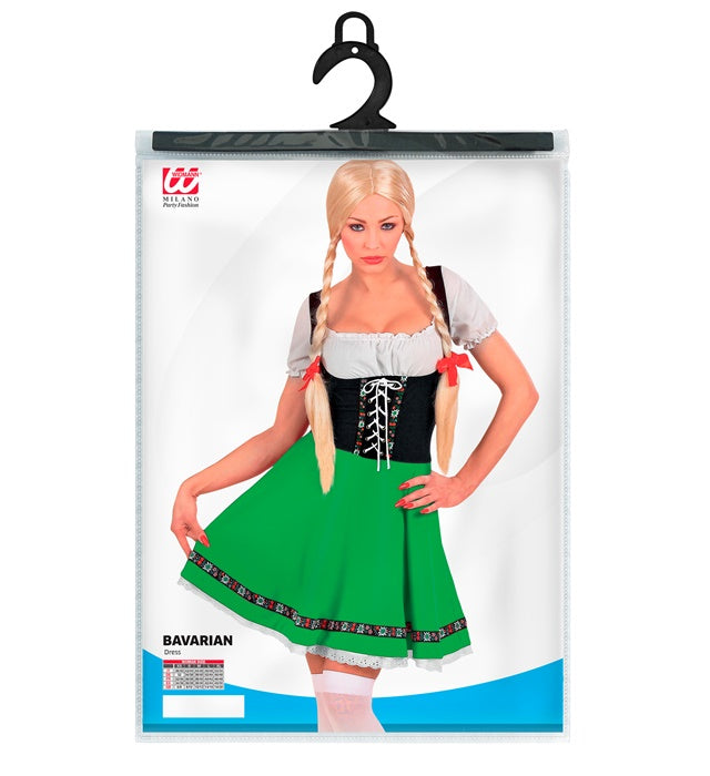 Traditionelles bayerisches Kleid in Blau-Weiß für Fasnacht und Mottoparty