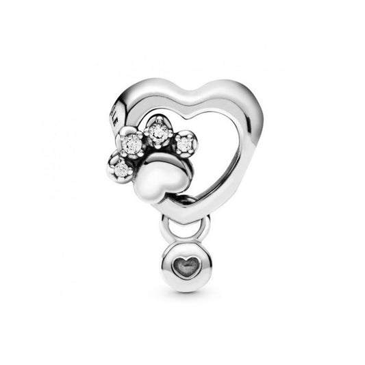 Pandora Damenperlen Pandora Sparkling Paw Print & Heart