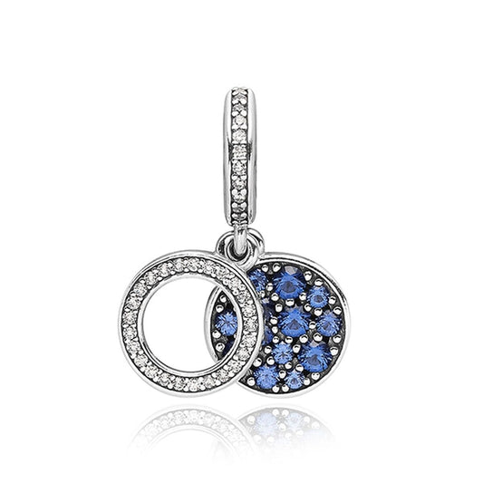 Pandora Charms Für Damen Pandora Sparkling Blue Disc Double Dangle