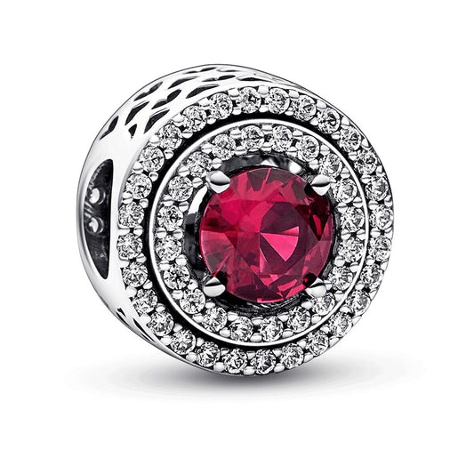 Pandora Charms Für Damen Pandora Red Sparkling Levelled Round