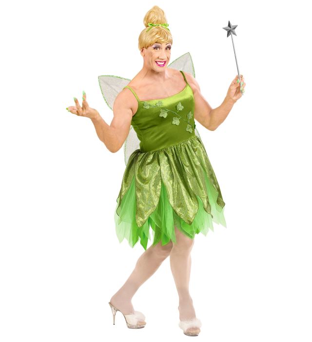 Fee-Kostüm mit zartem Kleid und Flügeln für Fasnacht und Karneval