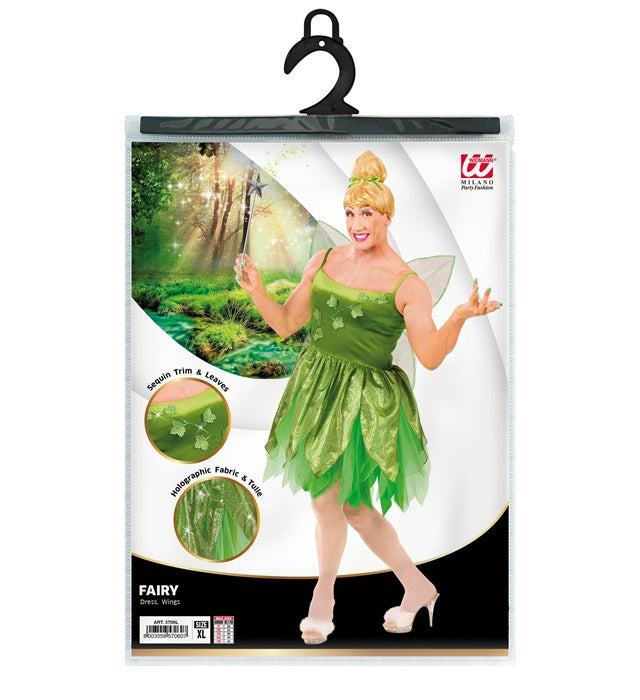 Fee-Kostüm mit zartem Kleid und Flügeln für Fasnacht und Karneval