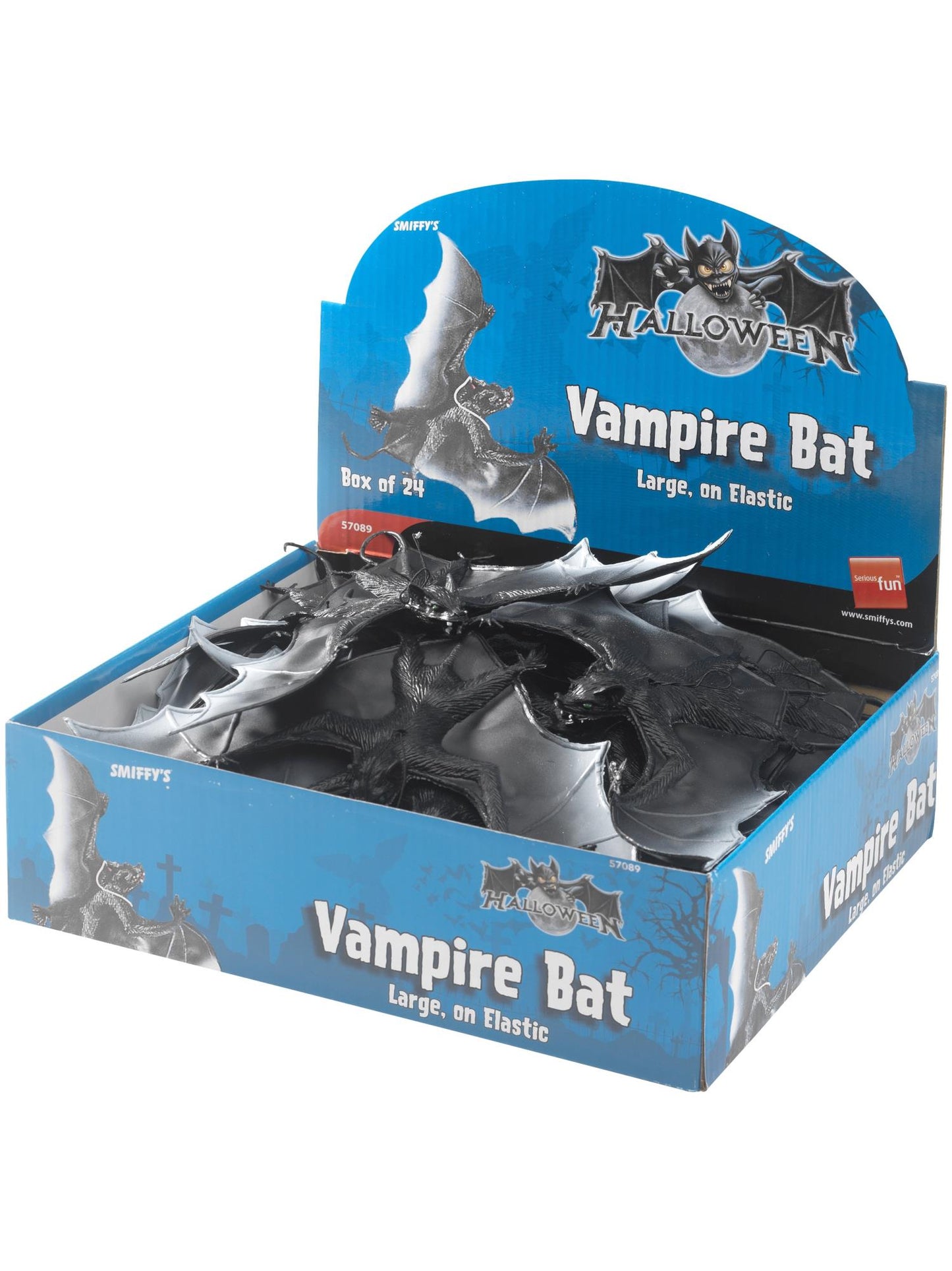 Smiffys schwarze Fledermaus aus PVC am Gummiband für Halloween und Fasnacht
