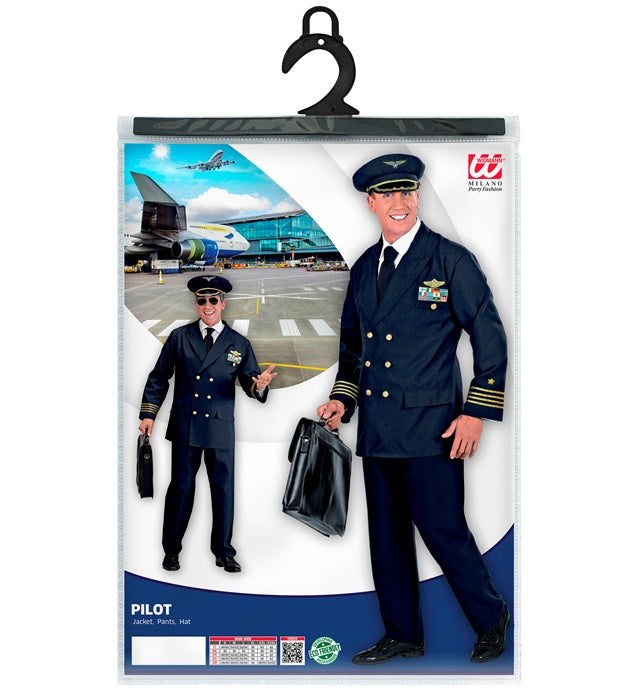 Pilot Kostüm Set mit Jacke, Hose und Mütze für Fasnacht