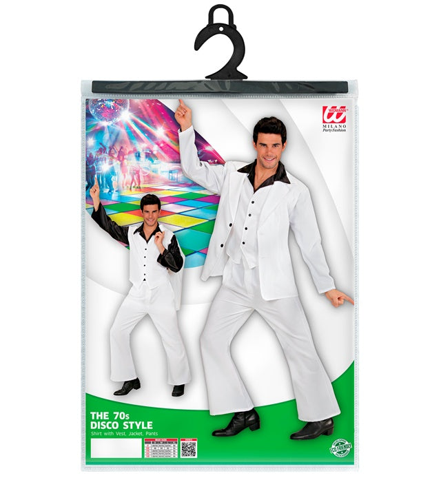 Disco Fever Kostümset mit Hemd, Weste, Jacke und Hose im 70er Jahre Stil