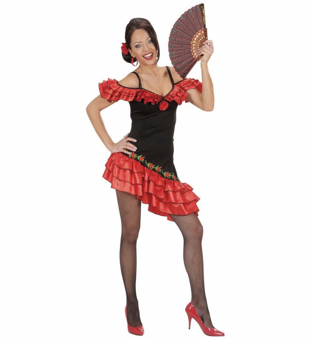 SEÑORITA Fasnachtskostüm rosa Kleid mit passender Haarspange