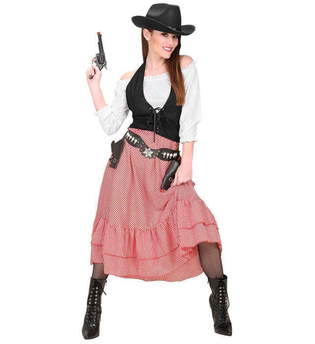 Western Belle Kostüm-Set bestehend aus Bluse, Korsett und Rock für Fasnacht