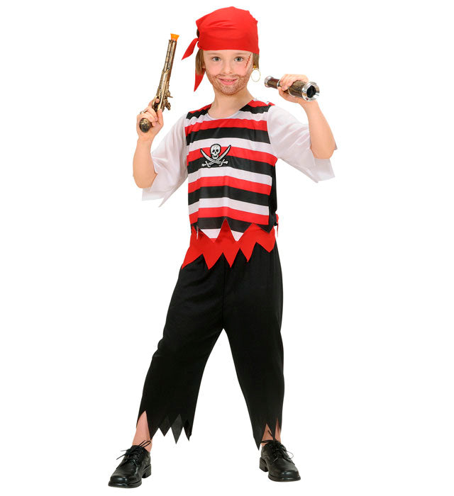 Piratenkostüm Komplettset mit Hemd, Hose, Gürtel und Kopftuch