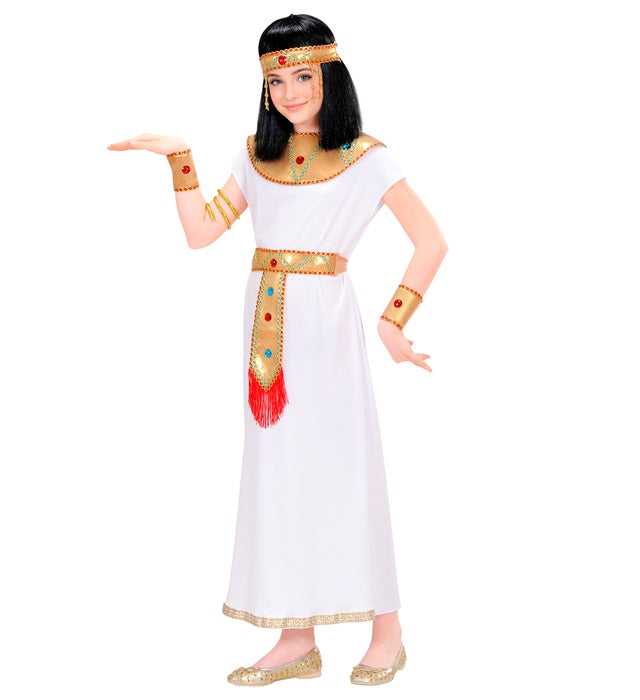 Cleopatra Kostüm-Set mit Tunika, Gürtel, Halsband, Schlangenarmbändern und Kopfbedeckung