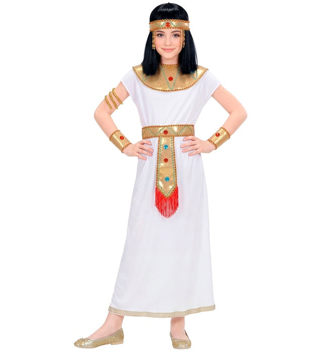 Cleopatra Kostüm-Set mit Tunika, Gürtel, Halsband, Schlangenarmbändern und Kopfbedeckung