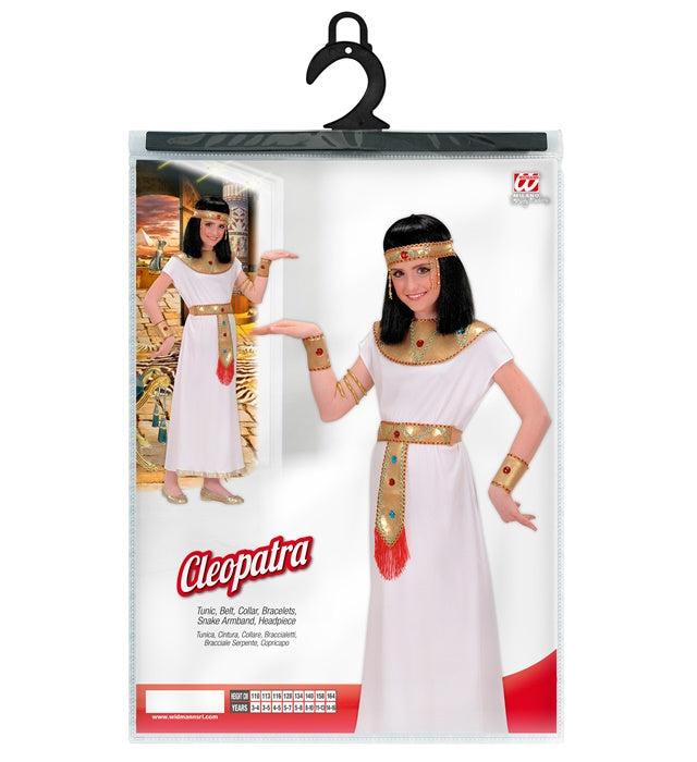 Cleopatra Kostüm-Set mit Tunika, Gürtel, Halsband, Schlangenarmbändern und Kopfbedeckung