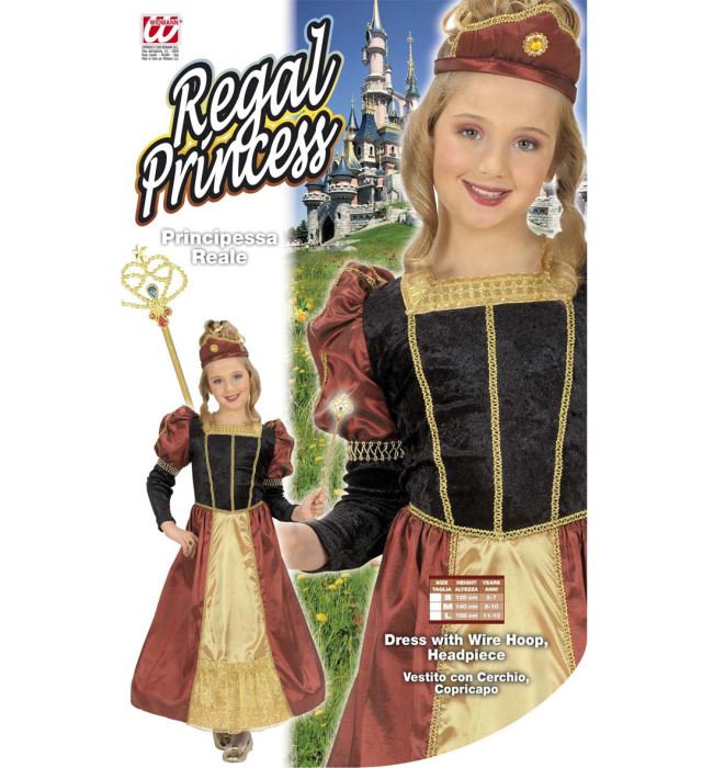 Kronprinzessin-Kleid mit voluminösem Reifrock und passender Kopfbedeckung