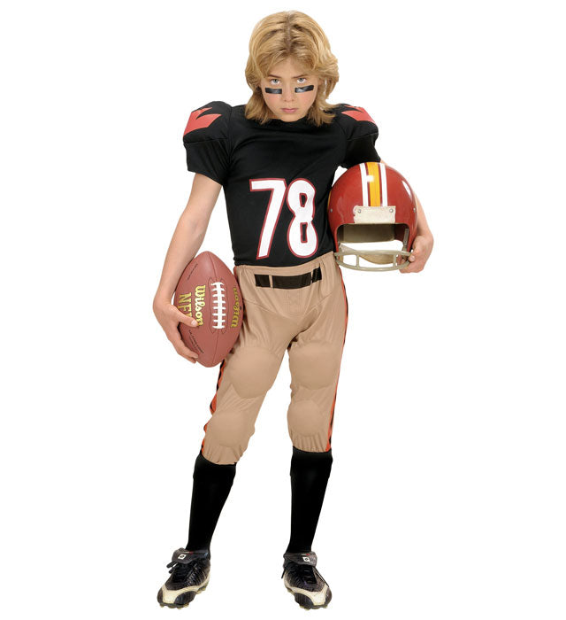 American Football Spieler Kostüm mit gepolstertem T-Shirt und Hose
