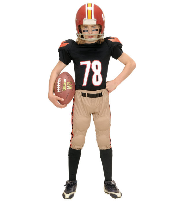 American Football Spieler Kostüm mit gepolstertem T-Shirt und Hose