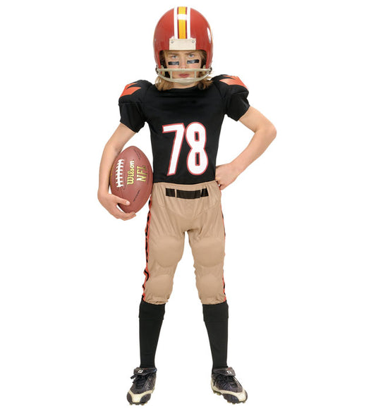 American Football Spieler Kostüm mit gepolstertem T-Shirt und Hose
