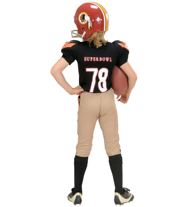 American Football Spieler Kostüm mit gepolstertem T-Shirt und Hose