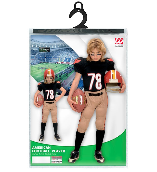 American Football Spieler Kostüm mit gepolstertem T-Shirt und Hose