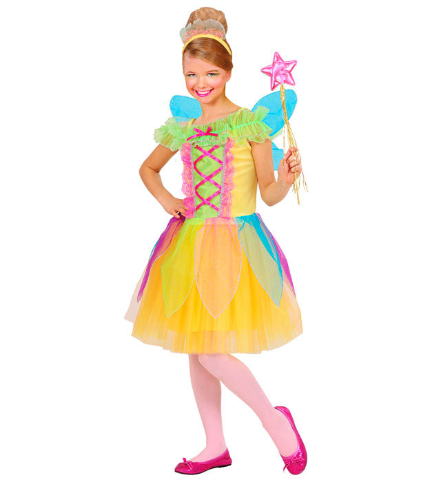 Kleine Fee Kostüm mit Kleid, Flügeln und Kopfbedeckung für Kinder